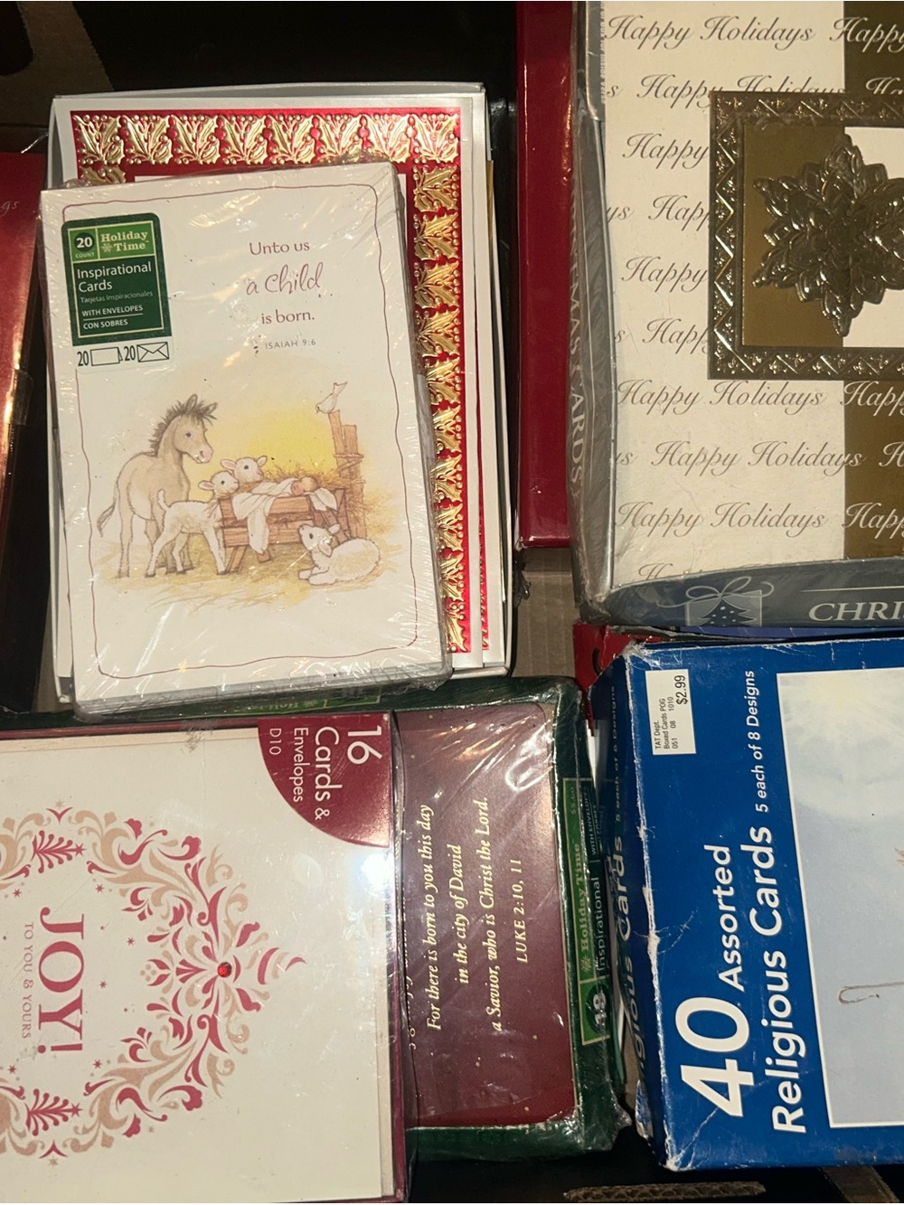 Assorted Holiday Cards - Red and Gold